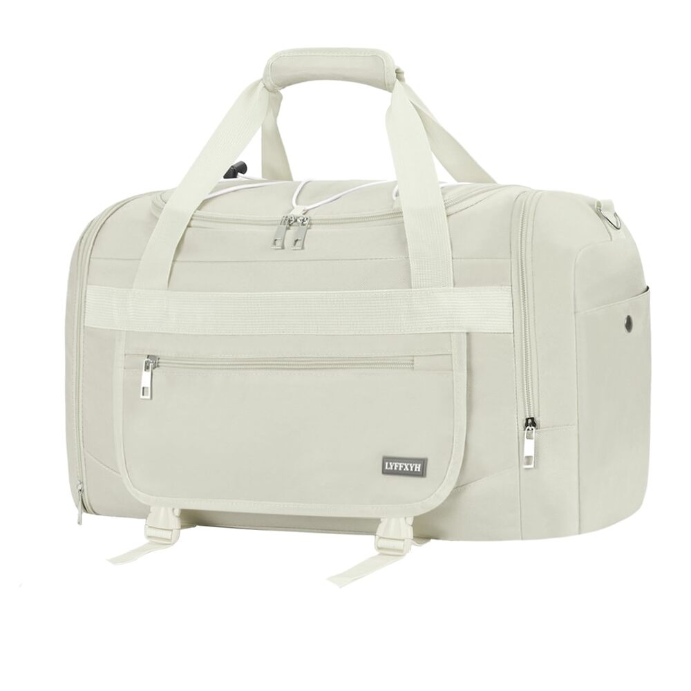 21" Beige Unisex Gym, Duffle, or Weekend bag w/ separate compartment for shoes